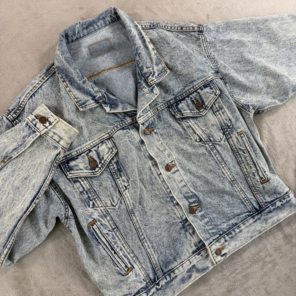 Vintage 80s Levis White Tab Trucker Jacket Acid Wash 75068-0219 Men Medium USA
